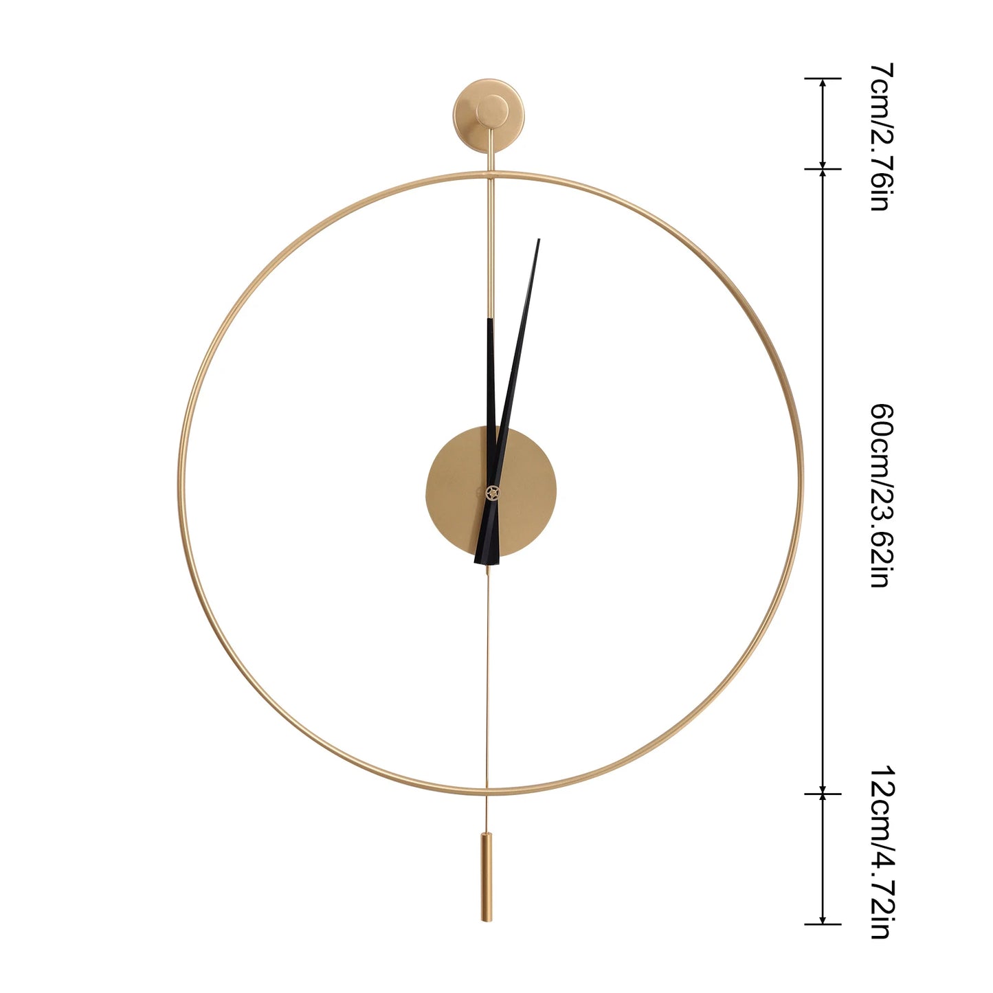 Cheervilla Modern Silent Wall Clock Pendulum Gold Hands