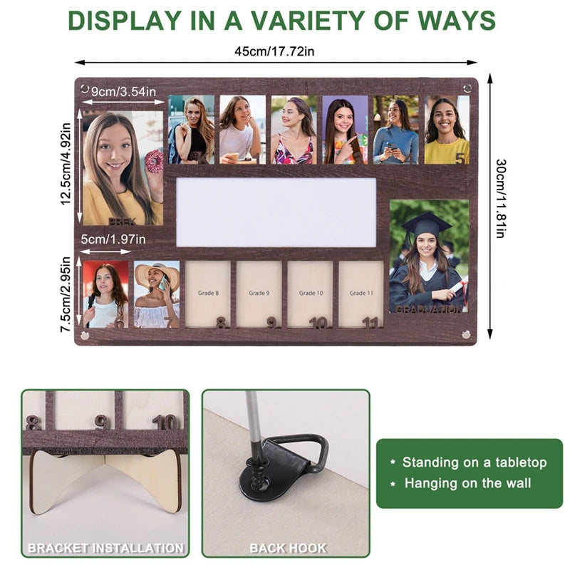 Cheervilla Hanging School Photo Frame Wooden Graduation