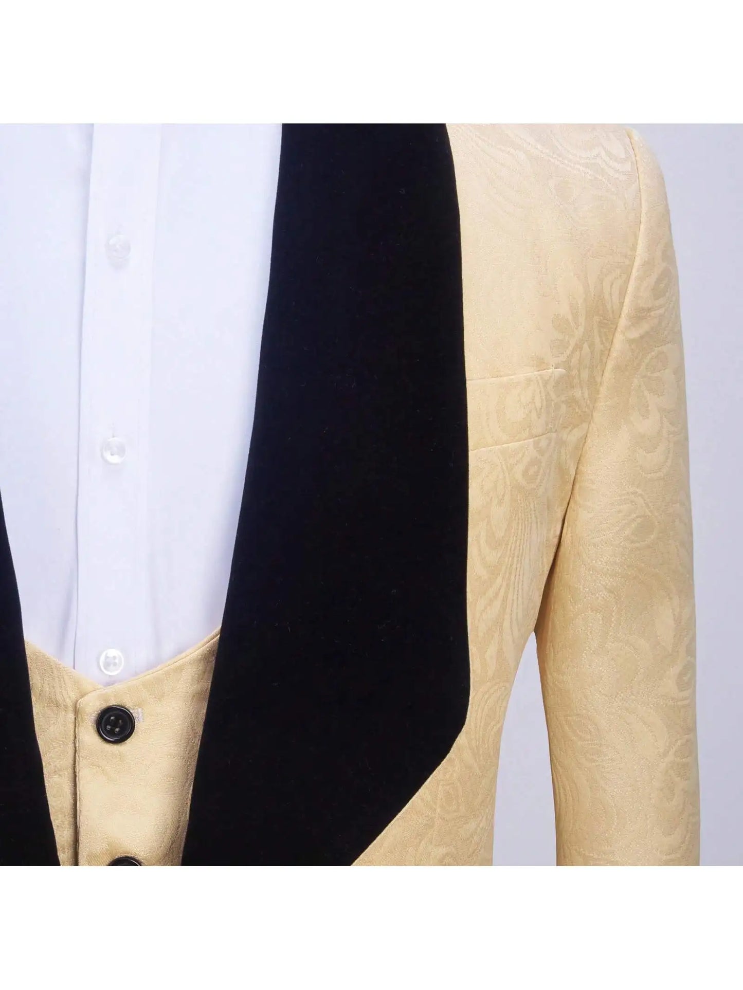 Jiangsu Floral Tuxedo 3 Piece Slim Suit Set For Men