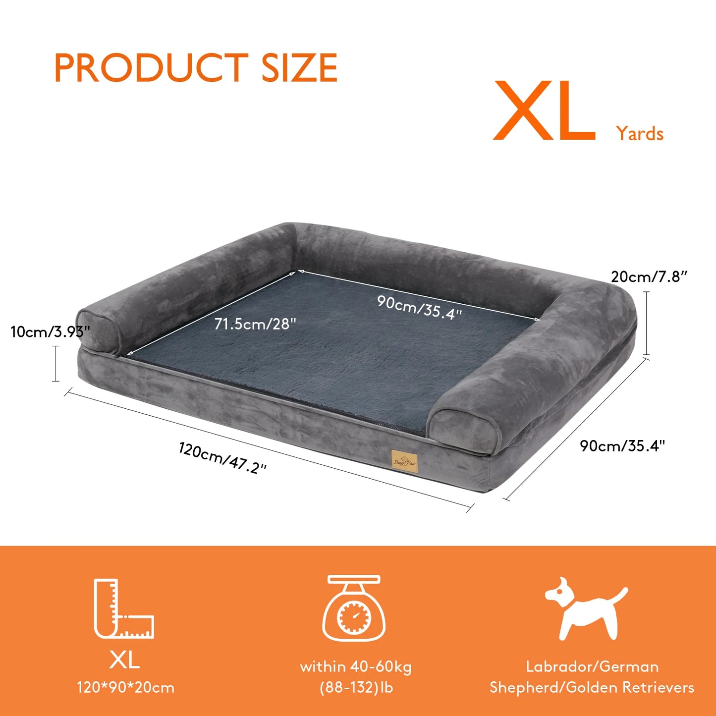 Orthopedic Dog Bed With Removable Washable Cover Foam
