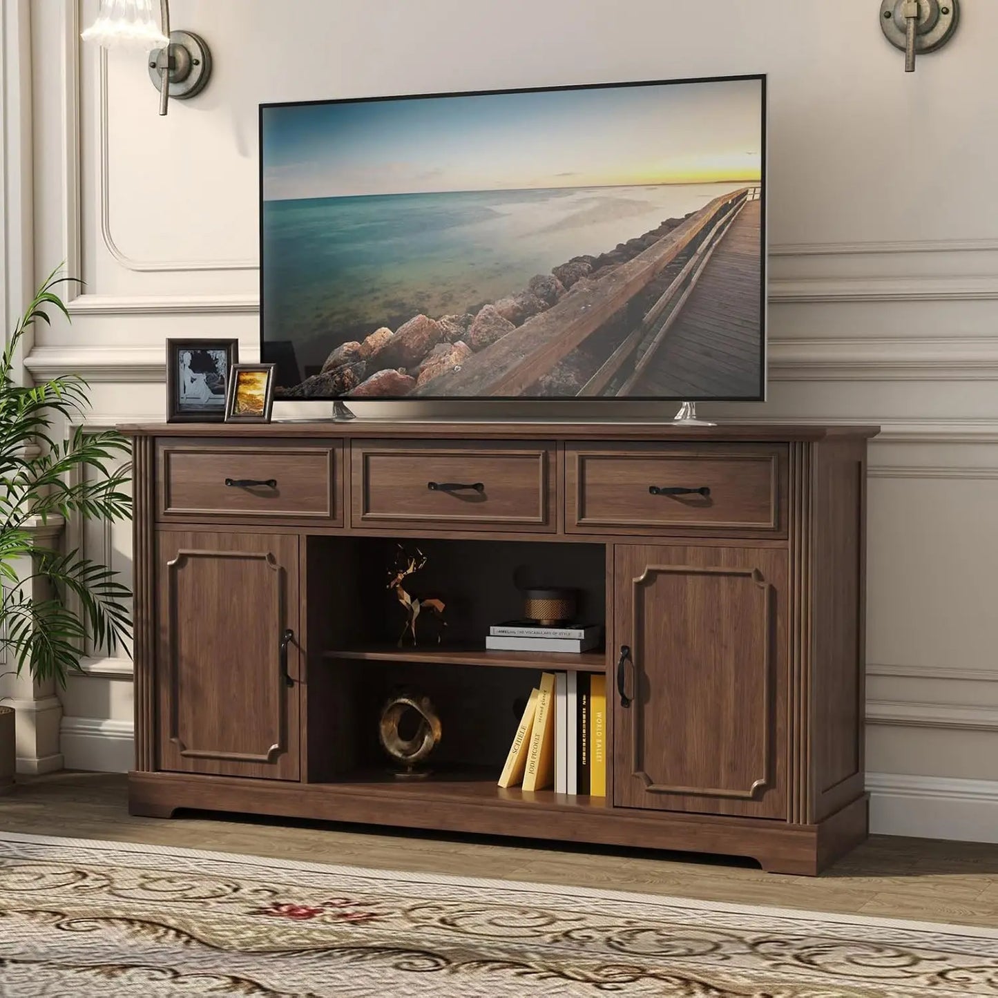 Guangbai TV Stand With 3 Drawers Entertainment Center