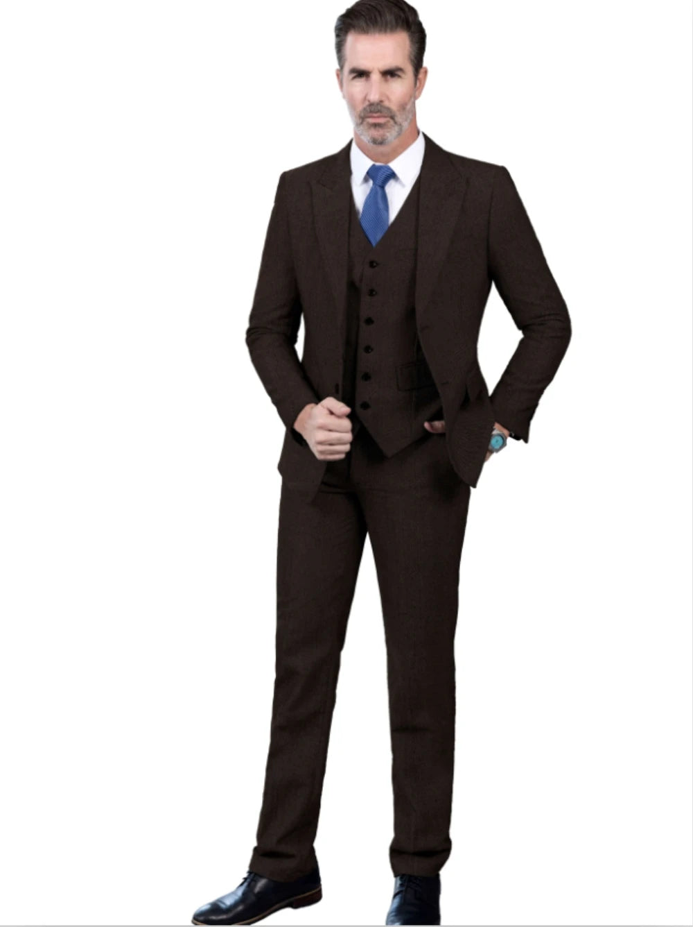 SOLOVEDRESSCN Elegant Tweed Herringbone Three Piece Suit