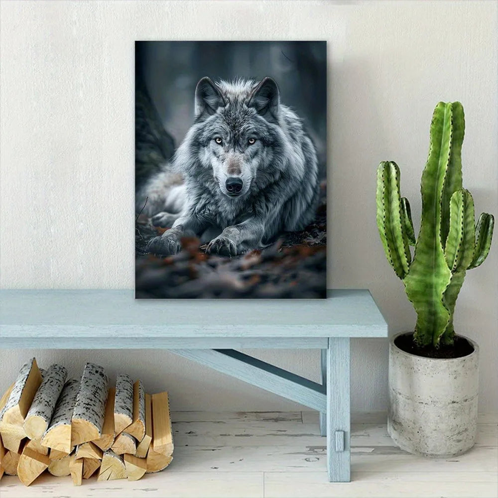 Hign-Concerned Wolf Canvas Print Wall Art Decor For Office