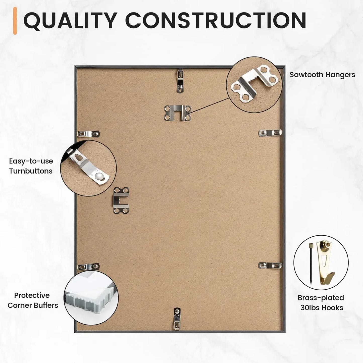 Aluminum Modern Photo Frame Set Three Frames For Wall Art