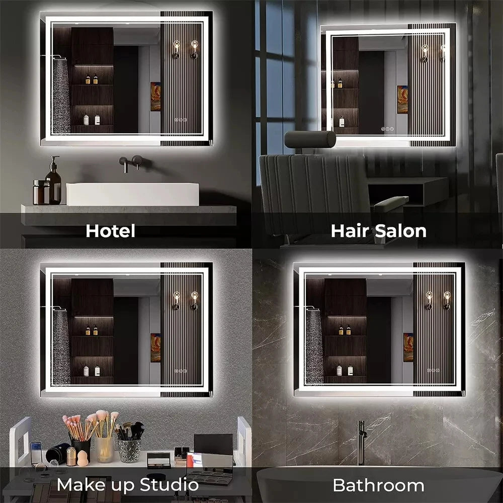 Wisfor LED Backlit Dimmable Vanity Mirror With Anti Fog