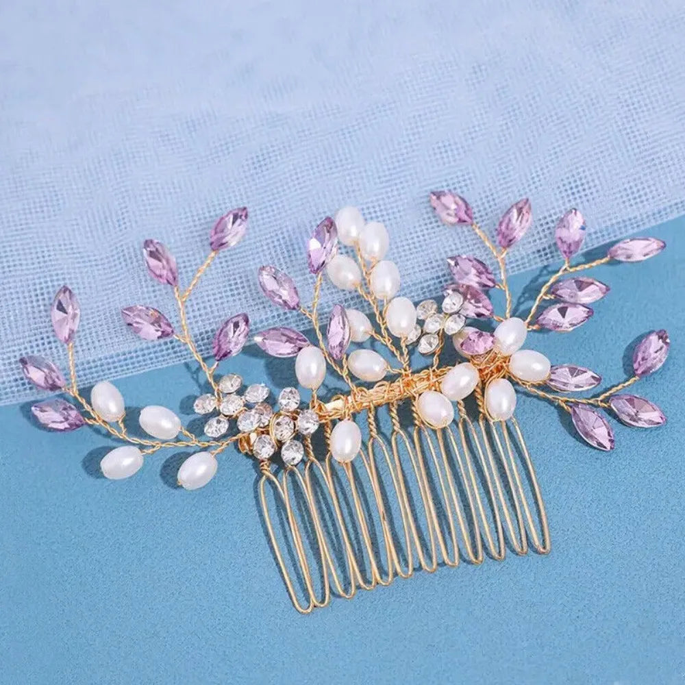 Cheervilla Bridal Hair Clips Faux Pearl Crystal Comb