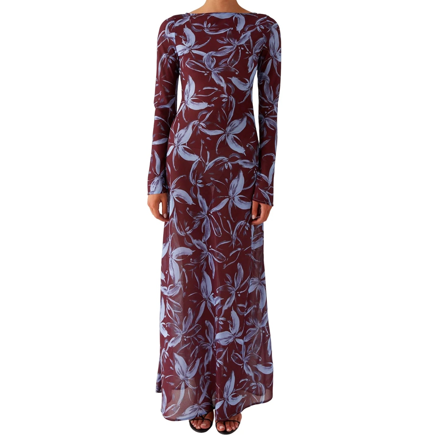 Cheervilla Boho Velvet Maxi Dress Off Shoulder Floral Print