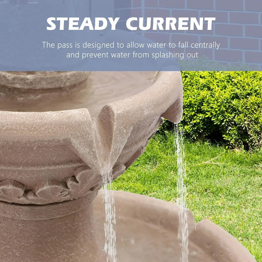 Grepatio Pineapple Italian Water Fountain Roman Pillar
