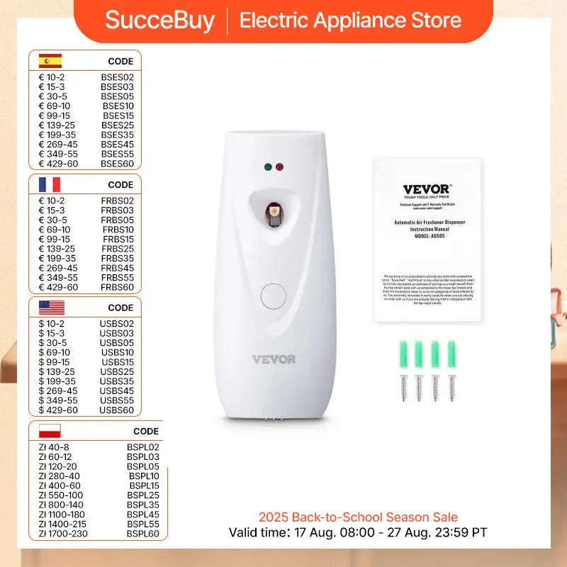 VEVOR Automatic Air Freshener Dispenser Two Pack For Home