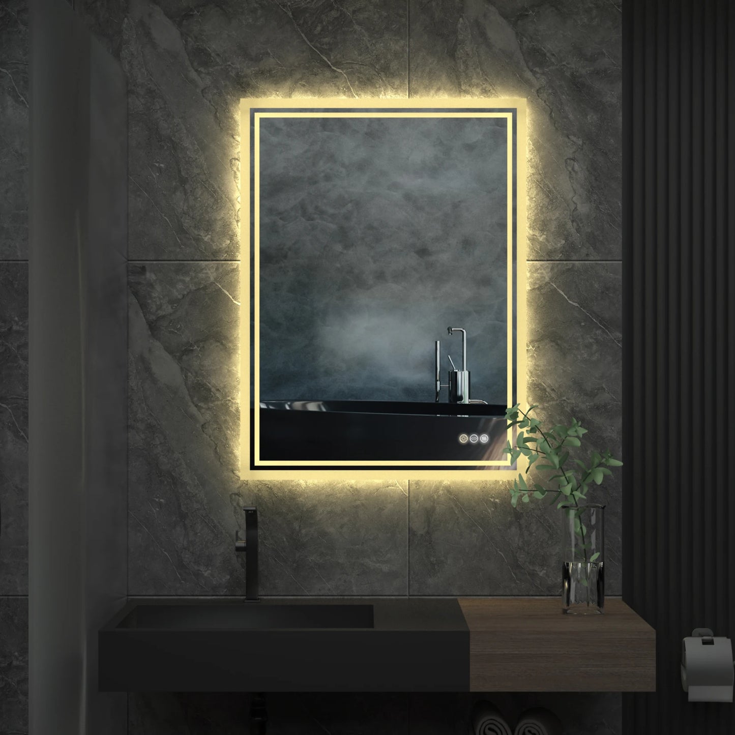 Wisfor LED Backlit Bathroom Mirror With Anti Fog Lights