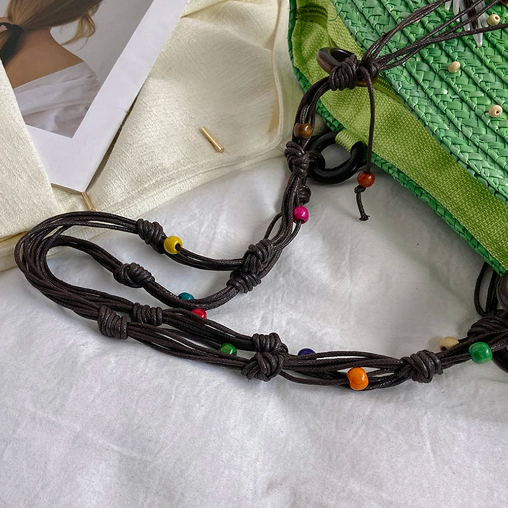 Starfish Beaded Bohemian Straw Tote Bag Women Seaside Party