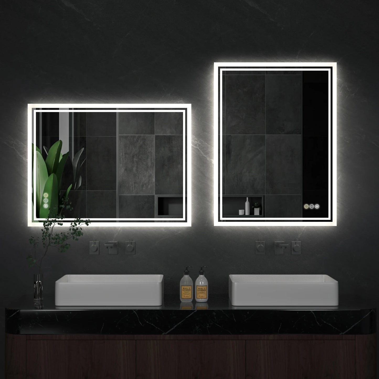 Wisfor LED Backlit Bathroom Mirror With Anti Fog Lights