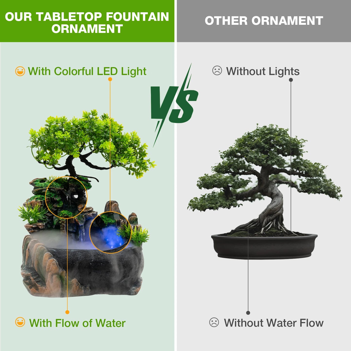 Cheervilla Atomizing Rockery Water Fountain Desktop Decor