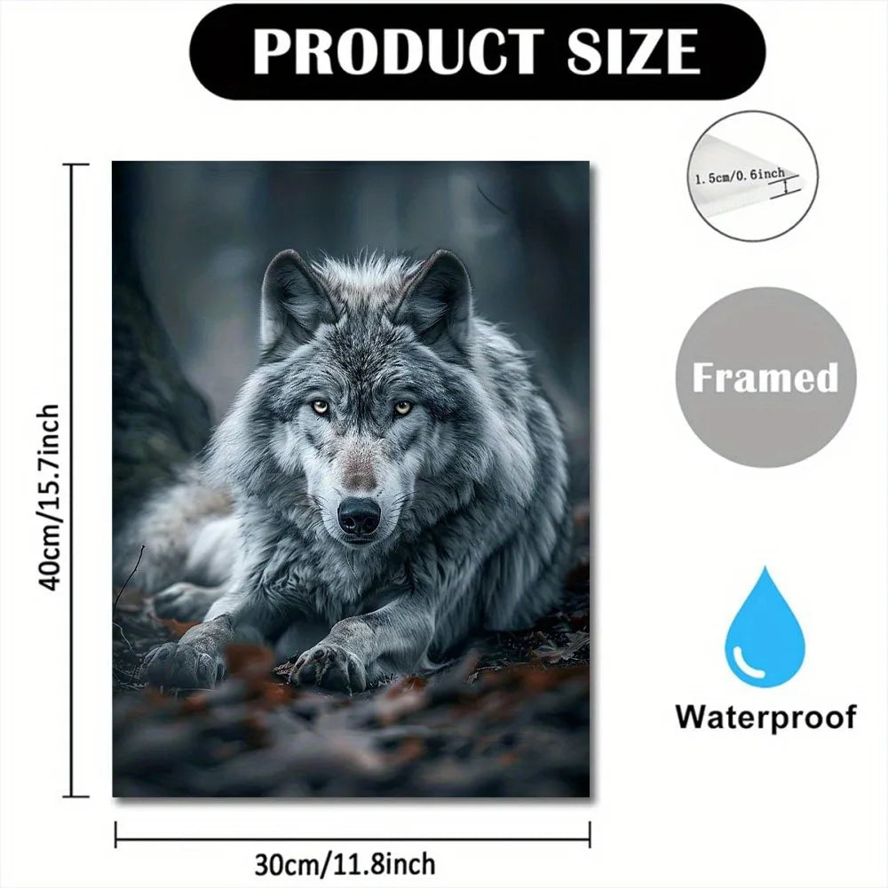 Hign-Concerned Wolf Canvas Print Wall Art Decor For Office