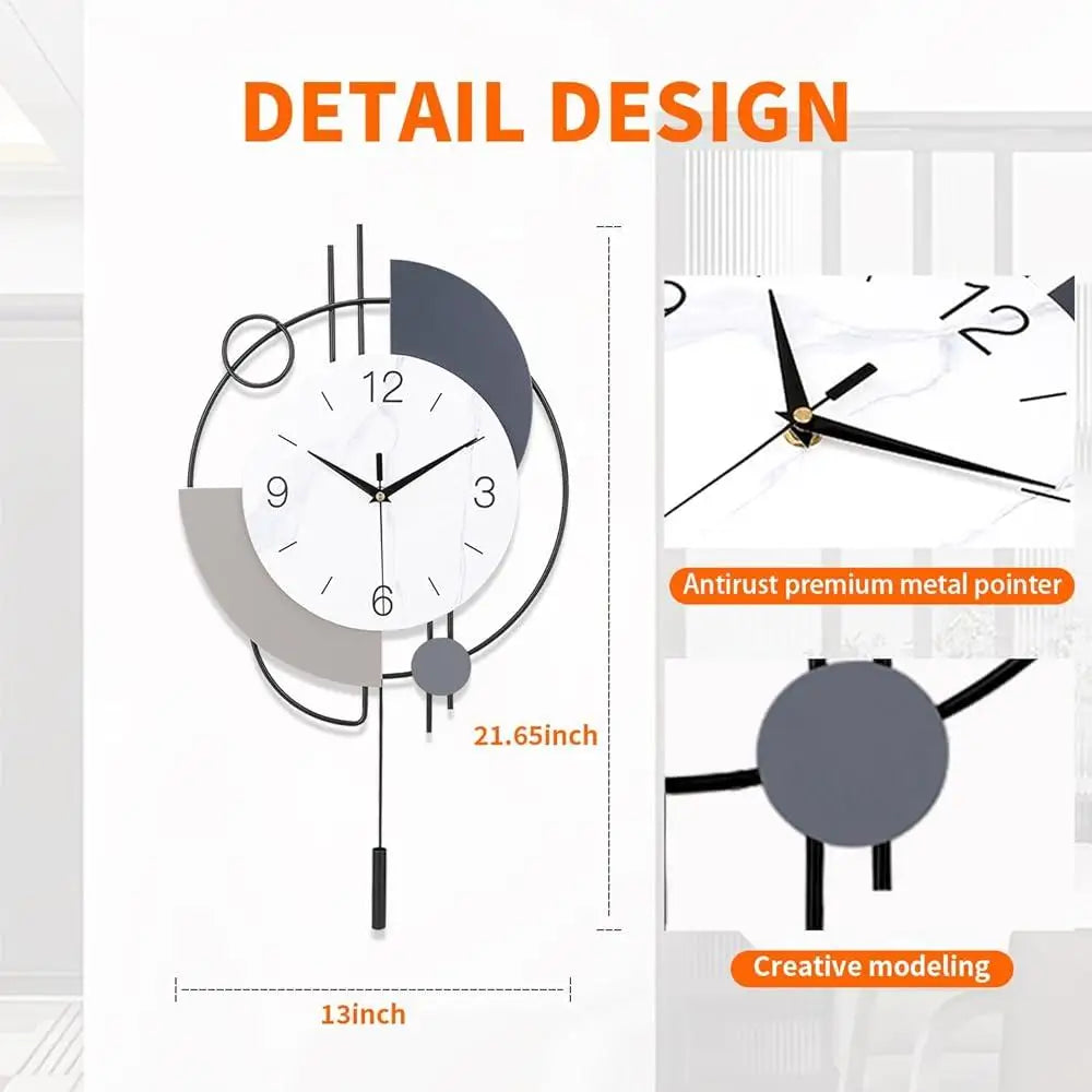 Dutrieux Silent Quartz Wall Clock With Pendulum Art Deco