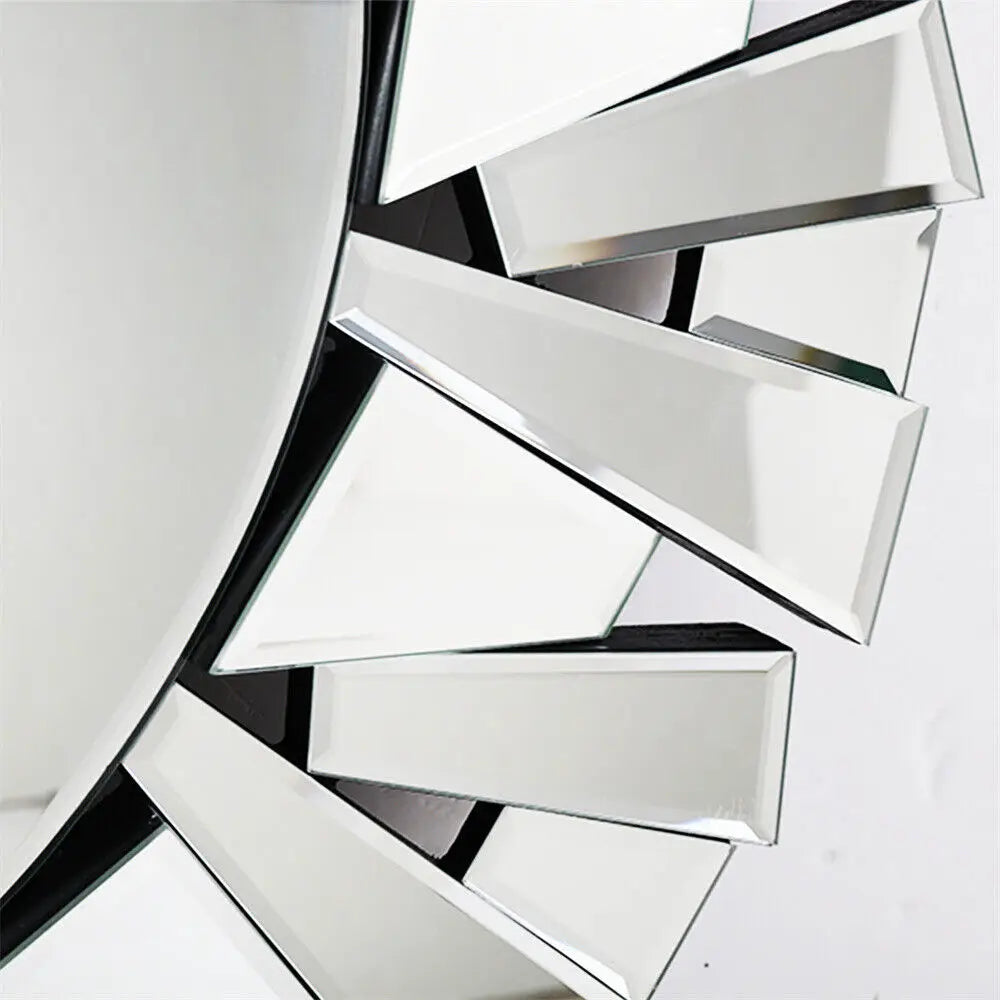 Borwart Round Wall Mirror Beveled Frame Modern Home Decor