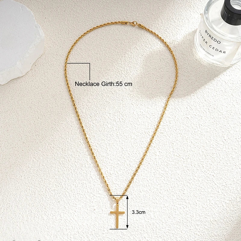 Premium Stainless Steel CrossSymbol PendantNecklace For Men And Women GiftEditionPro