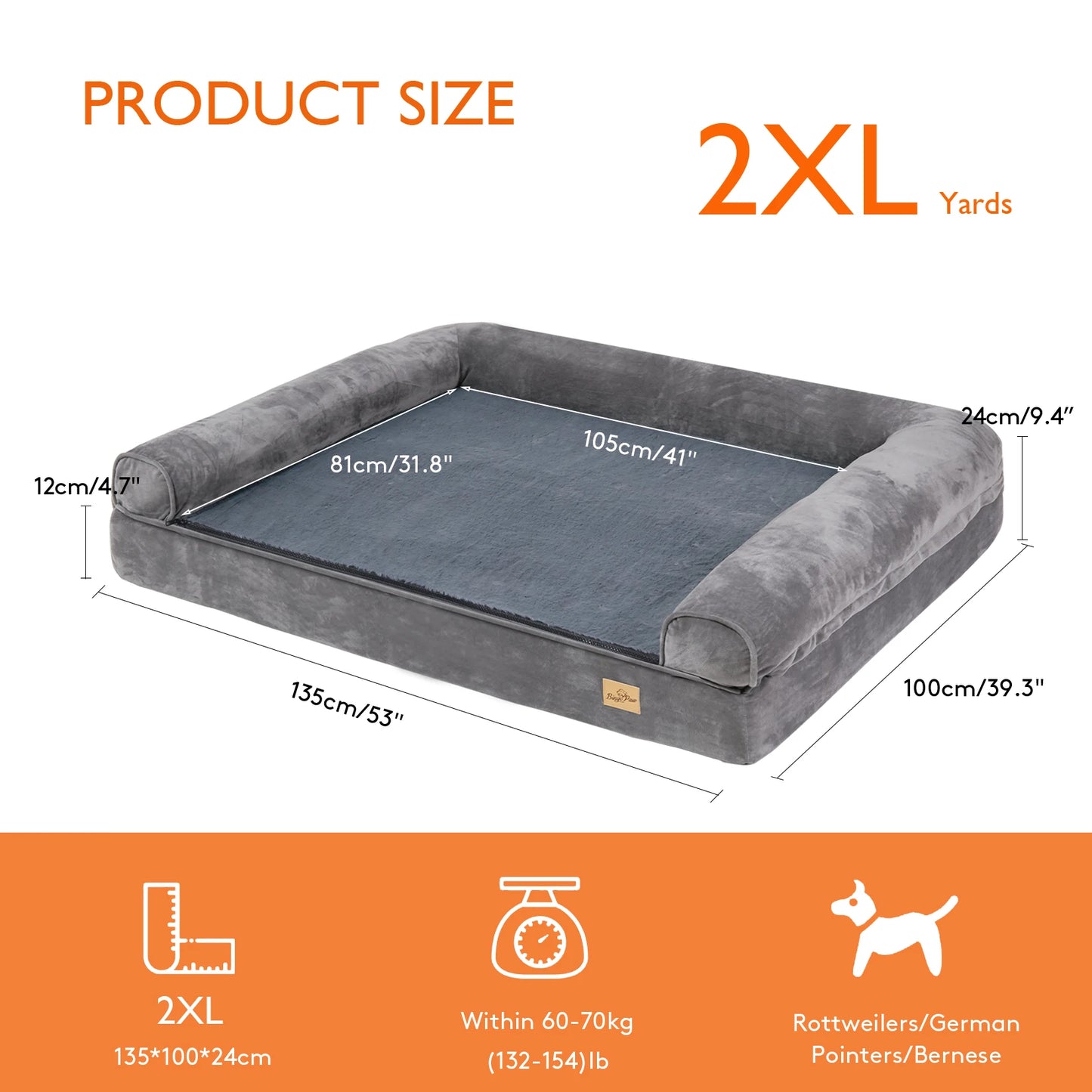 Orthopedic Dog Bed With Removable Washable Cover Foam