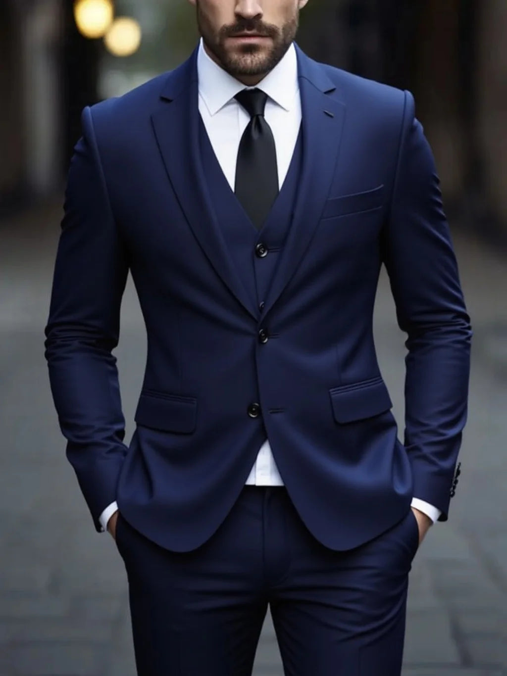 SongwejiECN Men Slim Fit ThreePiece Suit Anti Wrinkle
