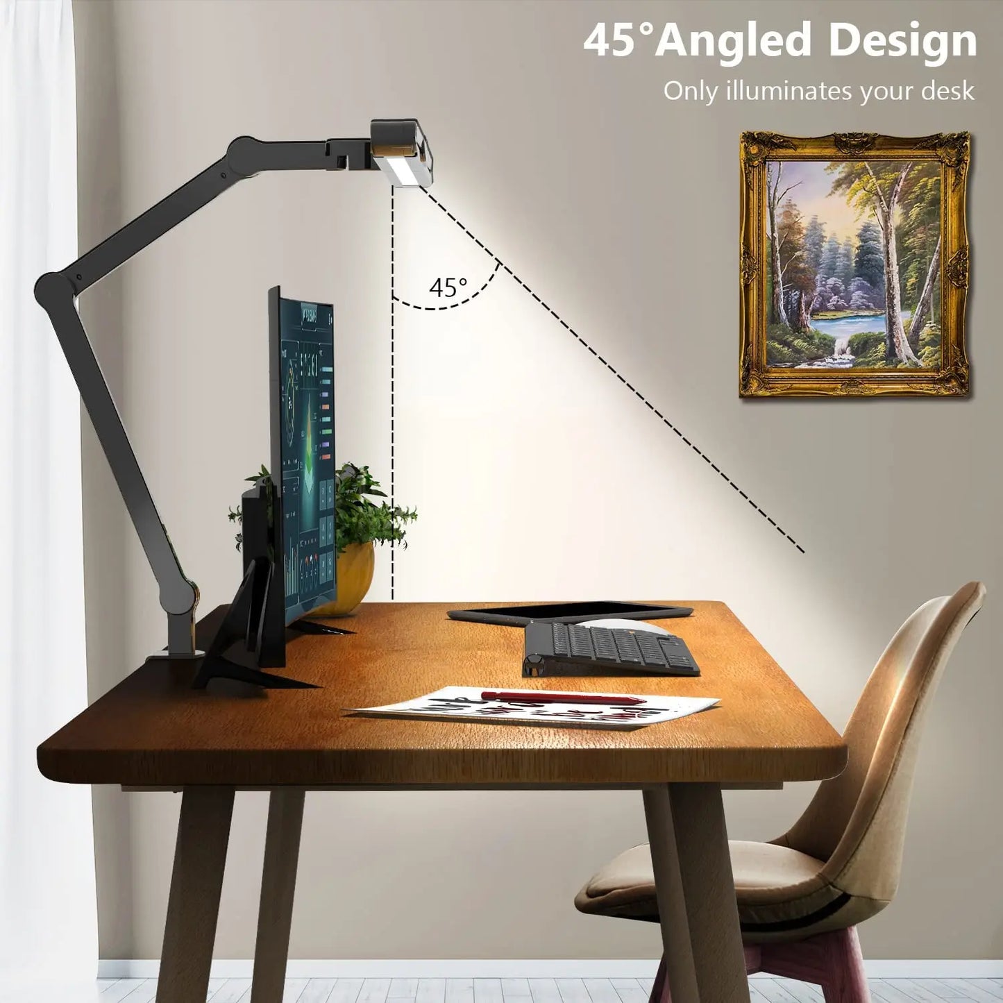 Aiopp Three Head Desk Lamp With Memory Five Color Temps