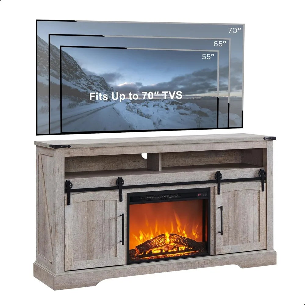Huanzhuang Farmhouse Fireplace TV Stand Entertainment