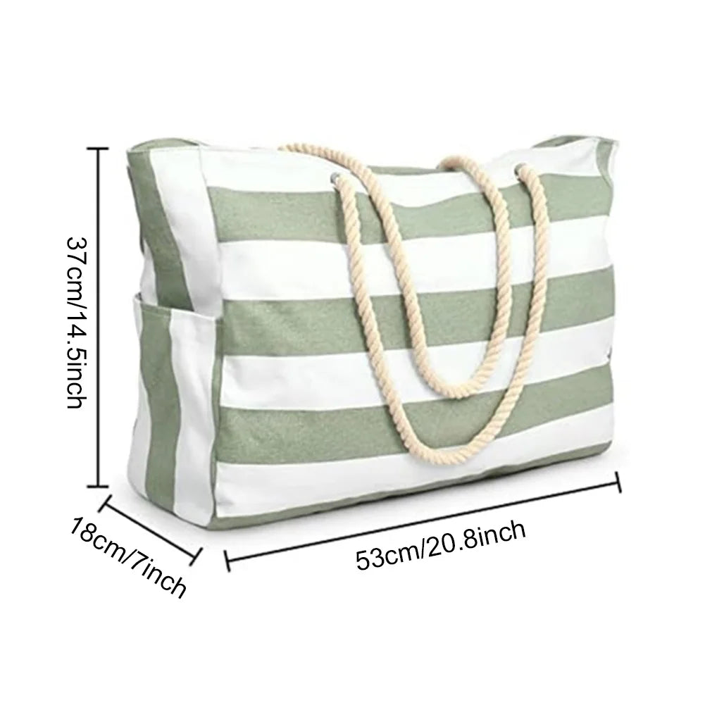 Cheervilla Waterproof Beach Tote Bag for Women with Zipper