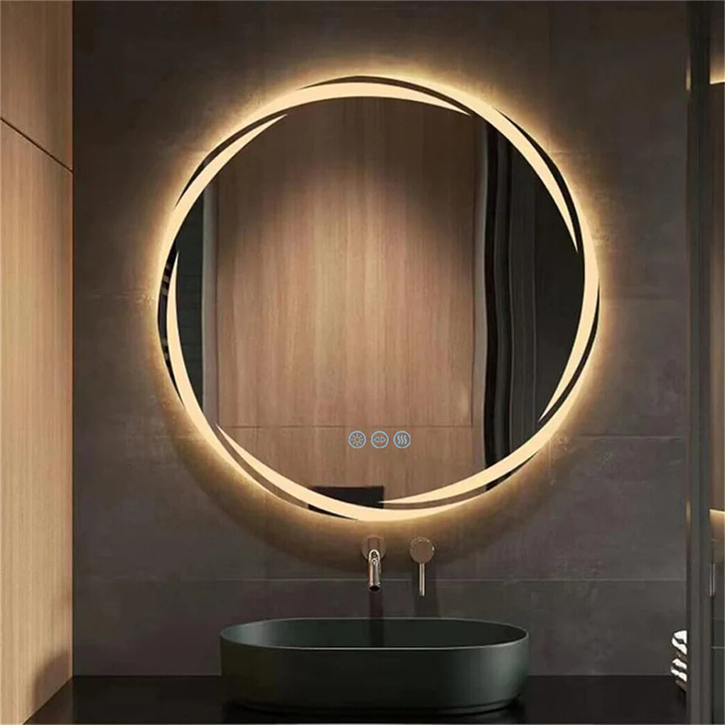 Anti Fog LED Round Bathroom Mirror With Backlit Illumination