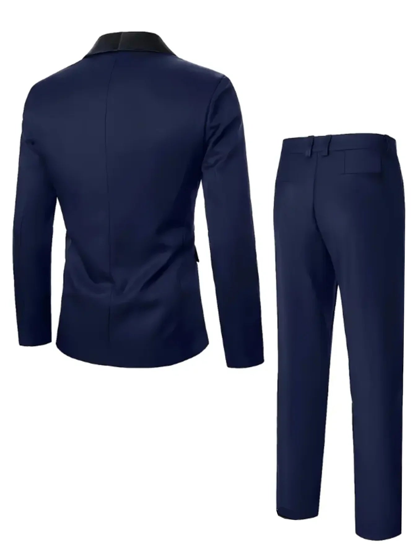 TTXICN Mens 3Pc Skinny Fit Lapel Jacket Vest Pants