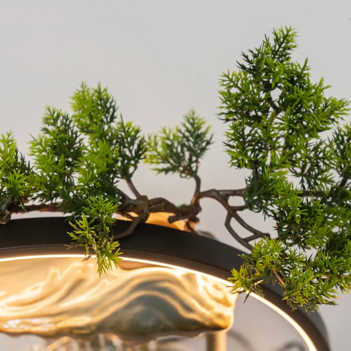 Tabletop Water Fountain LED Mist Decor For Meditation