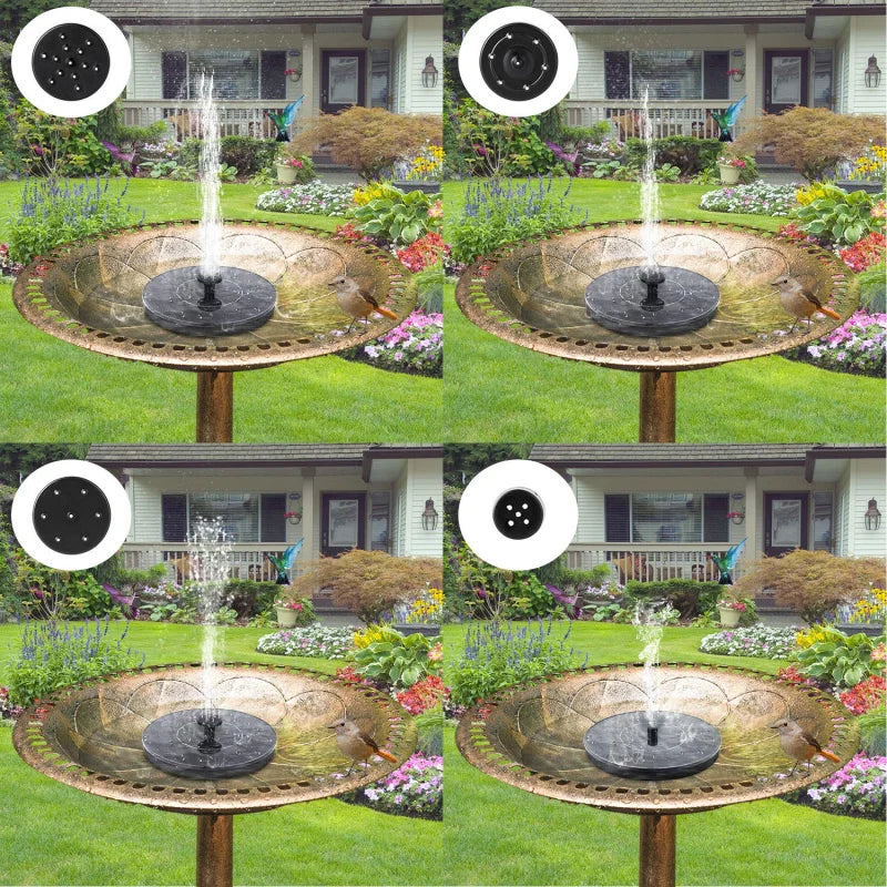 Cheervilla 1W Solar Fountain Pump With 6 Nozzles Bird Bath