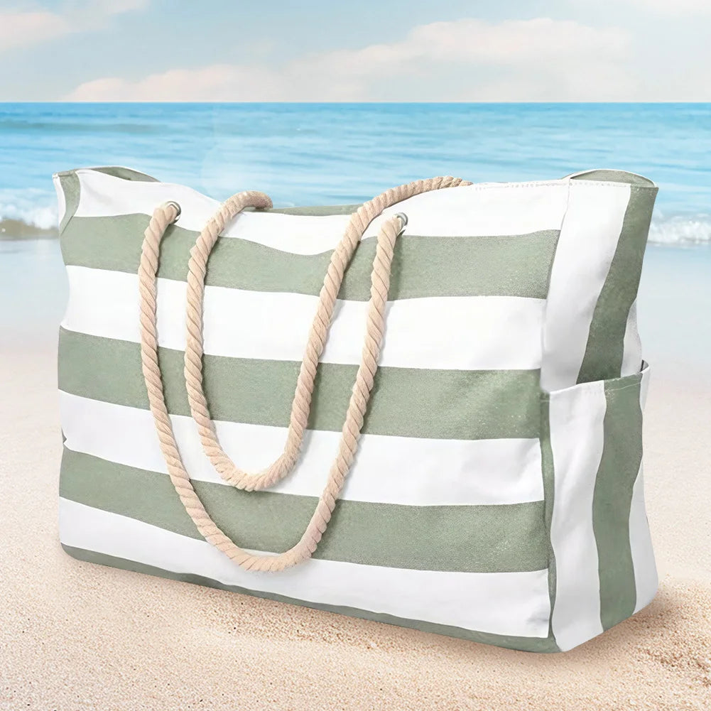 Cheervilla Waterproof Beach Tote Bag for Women with Zipper