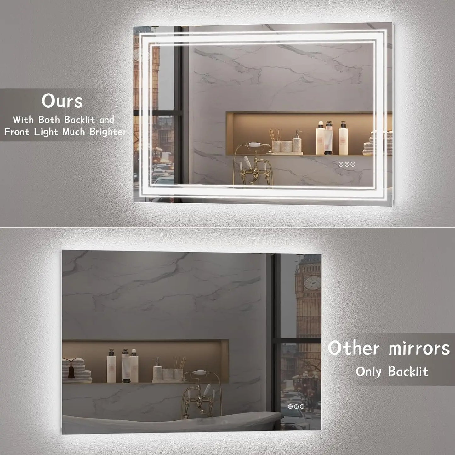 Sh.Kl LED Bathroom Mirror Dimmable Front And Back Lighting