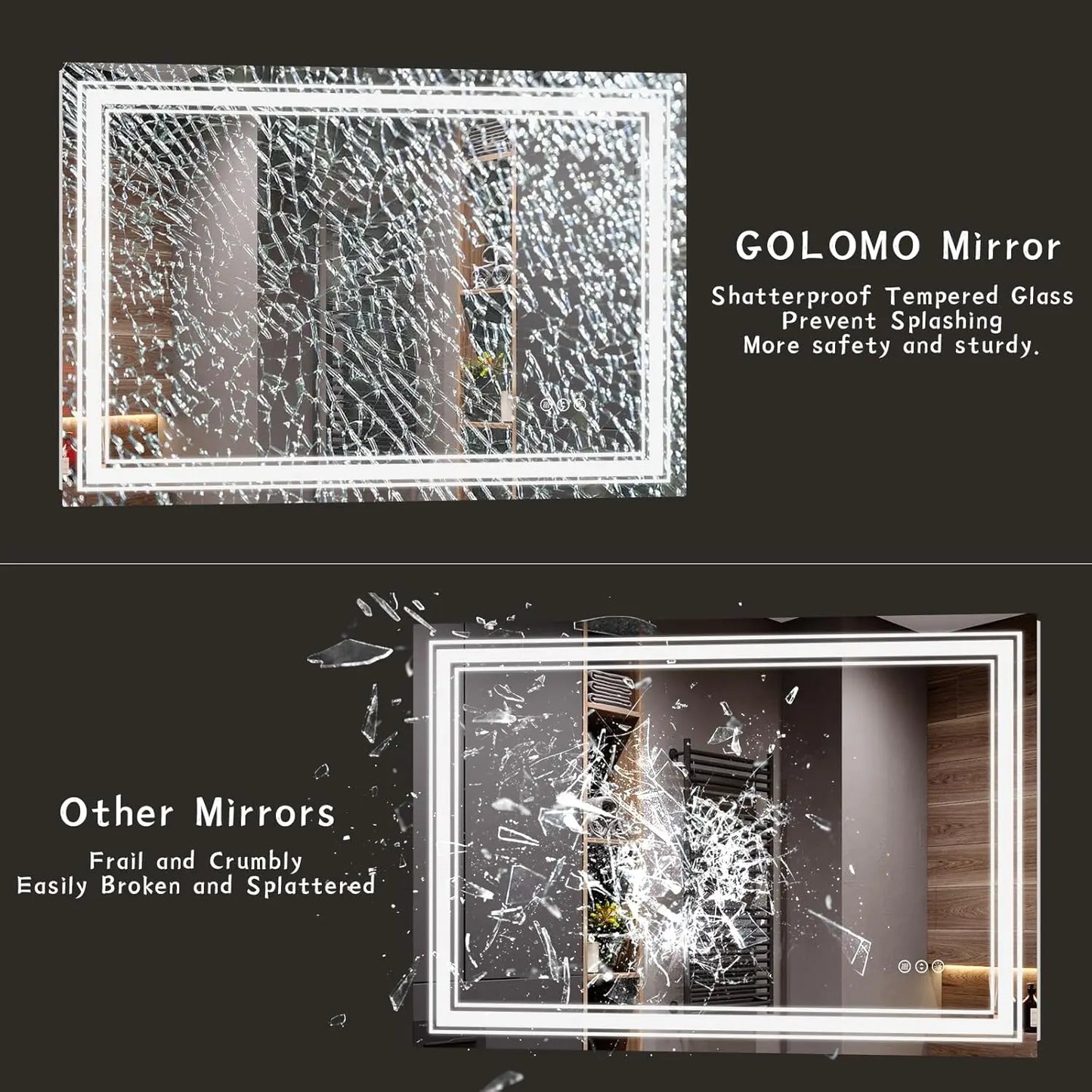 Sh.Kl LED Bathroom Mirror Dimmable Front And Back Lighting