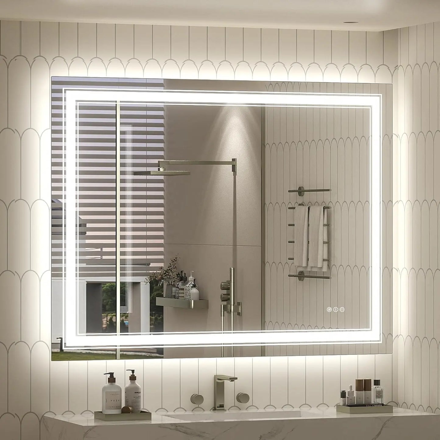 Sh.Kl LED Bathroom Mirror Dimmable Front And Back Lighting