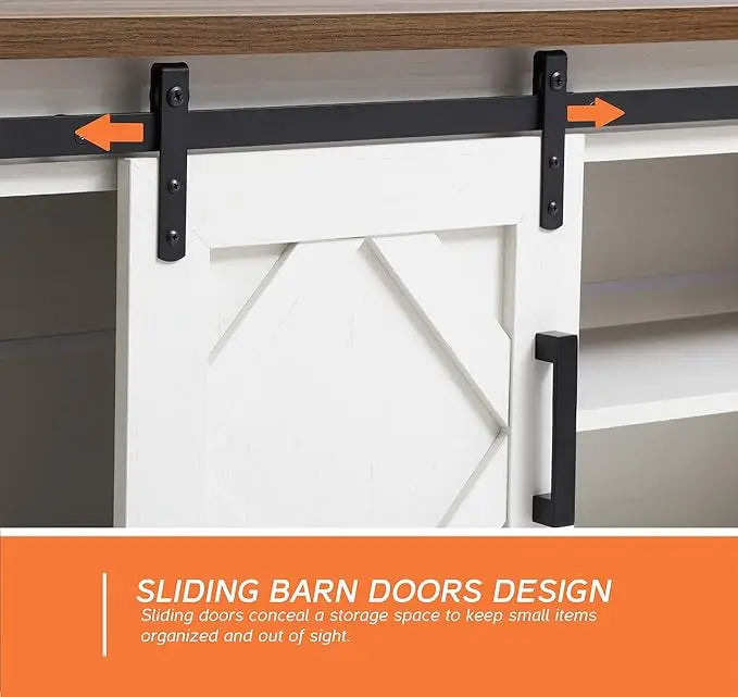 RBXC 3 In 1 Television Stand With Architectural Barn Door