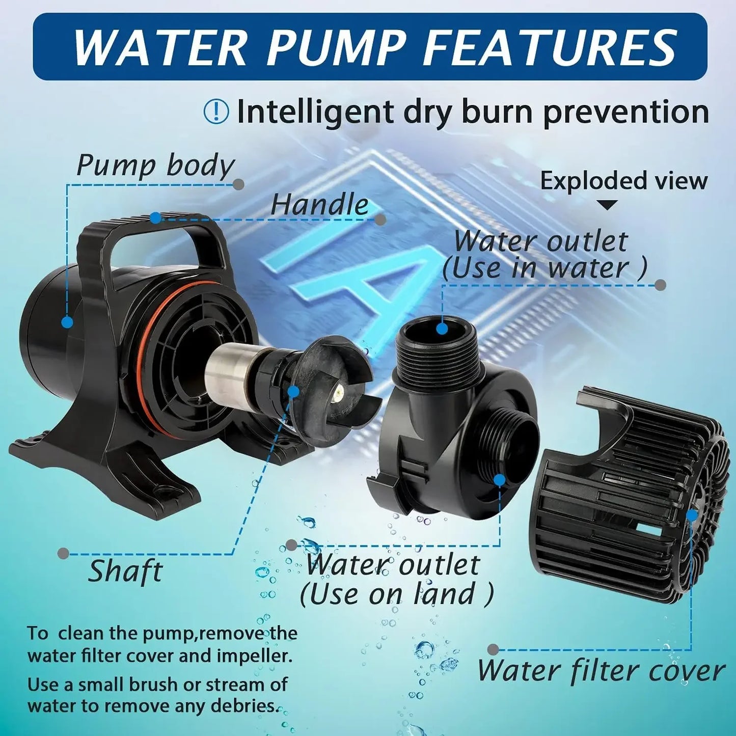 Hign Concerned Submersible Pond Pump 7000GPH Outdoor