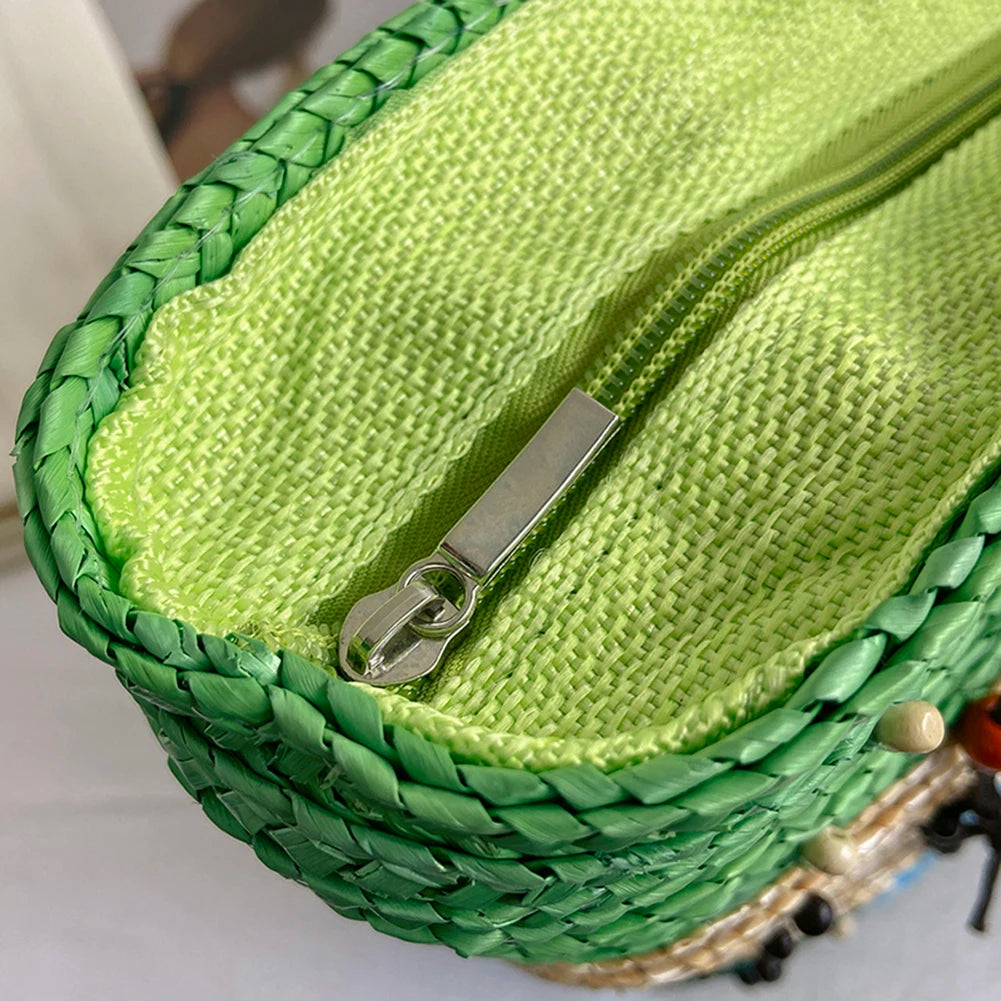 Starfish Beaded Bohemian Straw Tote Bag Women Seaside Party
