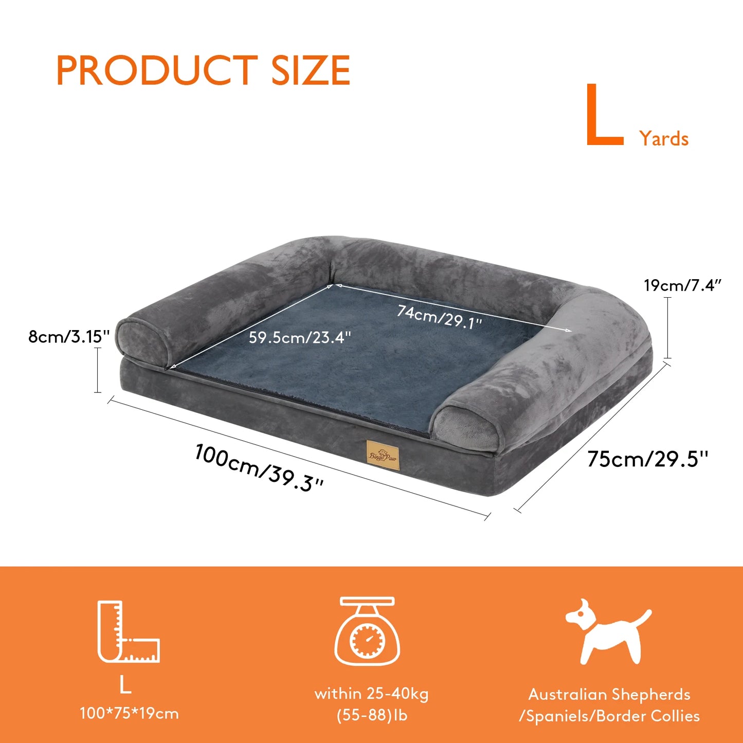 Orthopedic Dog Bed With Removable Washable Cover Foam