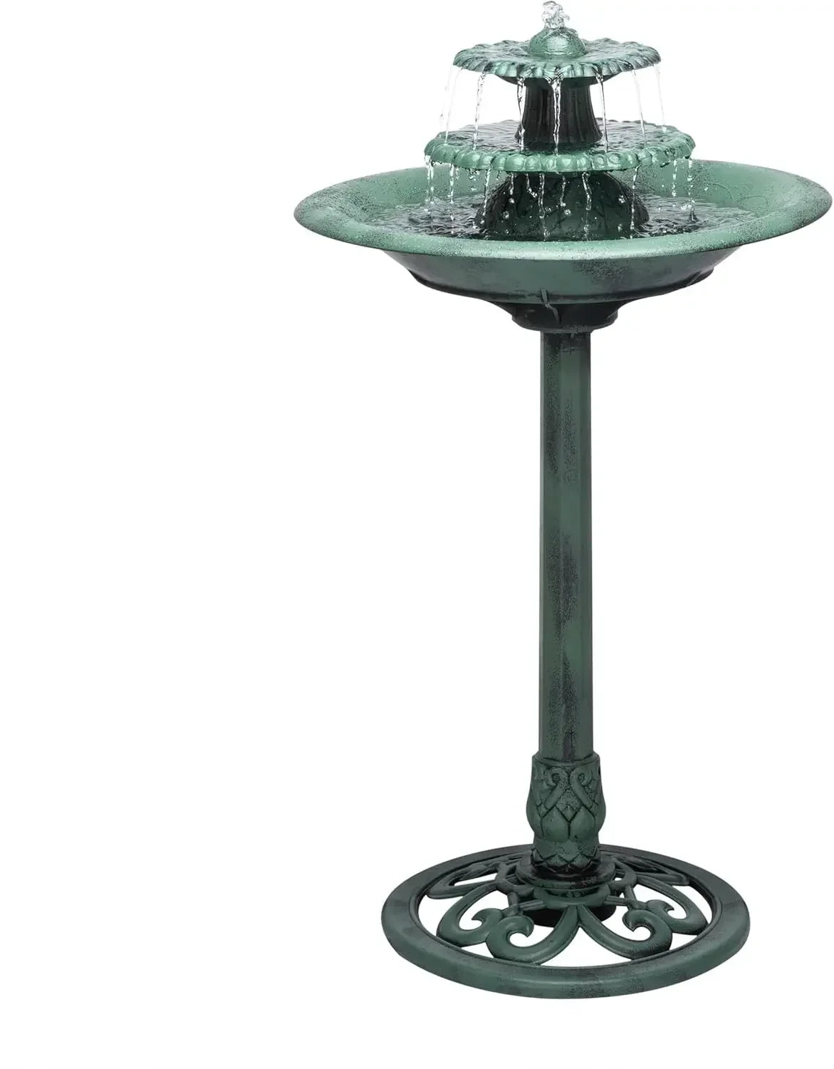 XMSJ Outdoor Floor Pedestal Water Fountain And Birdbath