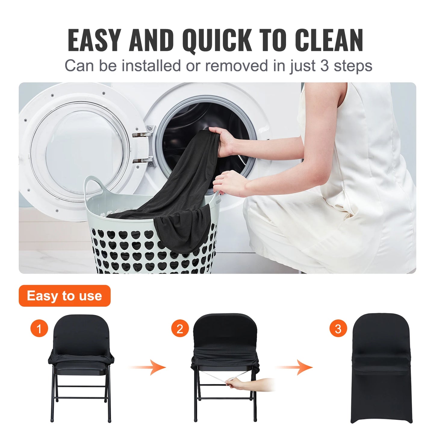 SucceBuy Stretch Spandex Folding Chair Covers Universal