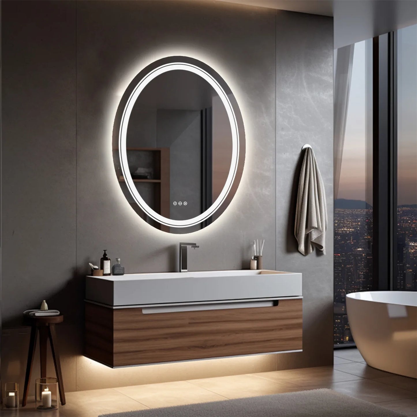 Wisfor Oval LED Vanity Mirror Dimmable Illumination