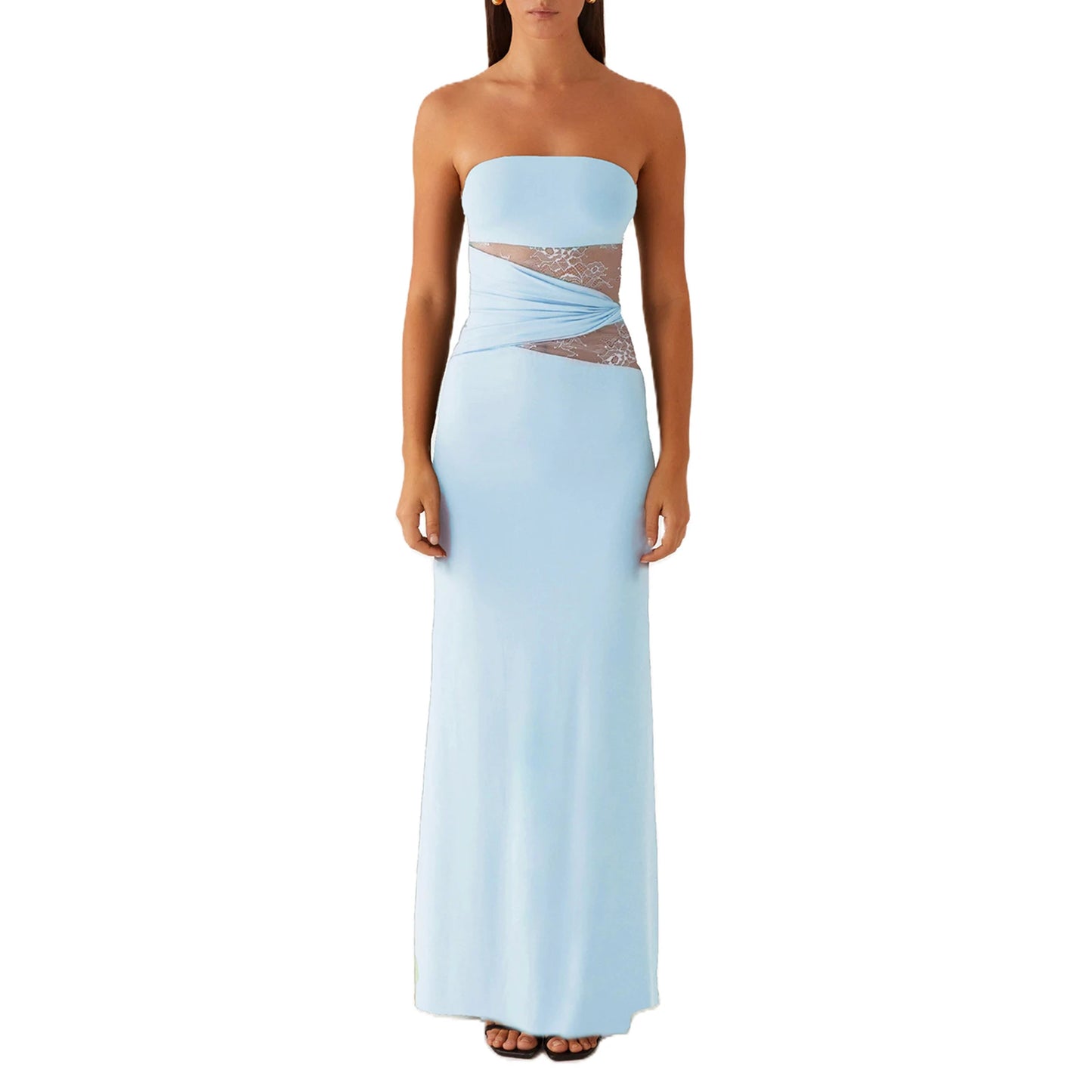 Floral Off Shoulder Maxi Dress With Ruffle Hem Straps
