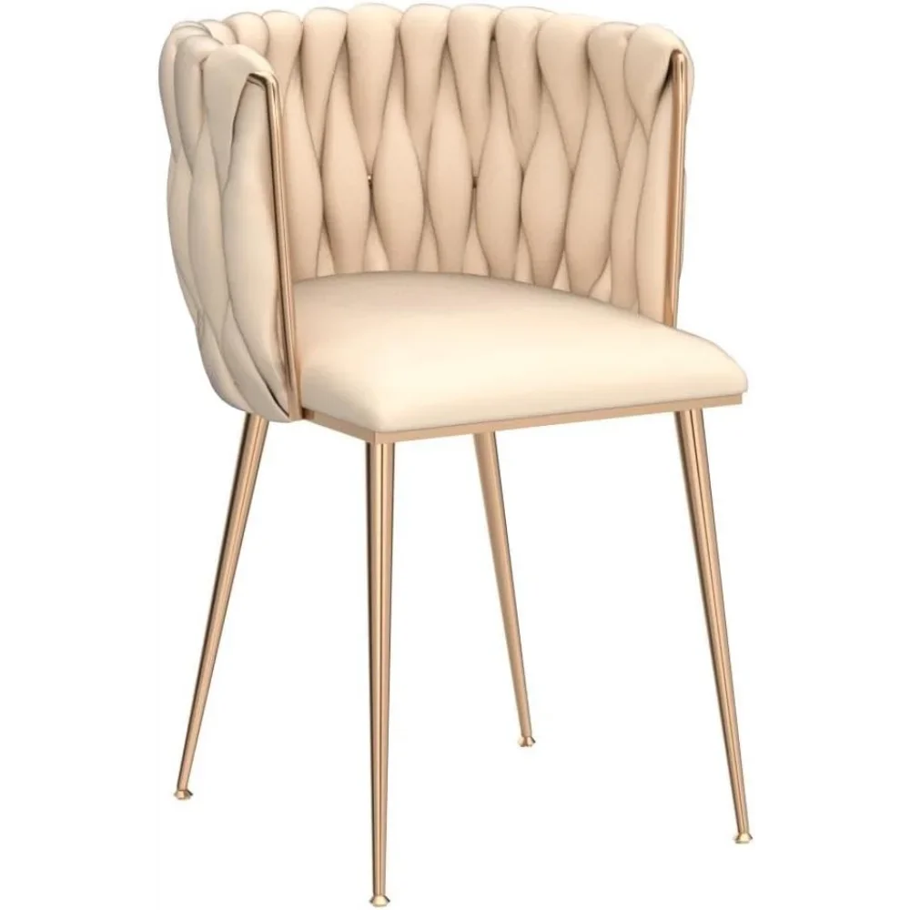 Velvet Dining Chairs Set of 2 with Gold Metal Legs