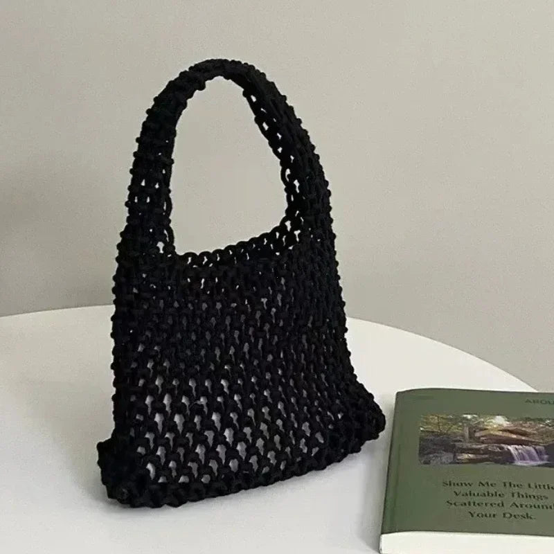 Crossbody Straw Bag Crochet Lightweight Shoulder Bag