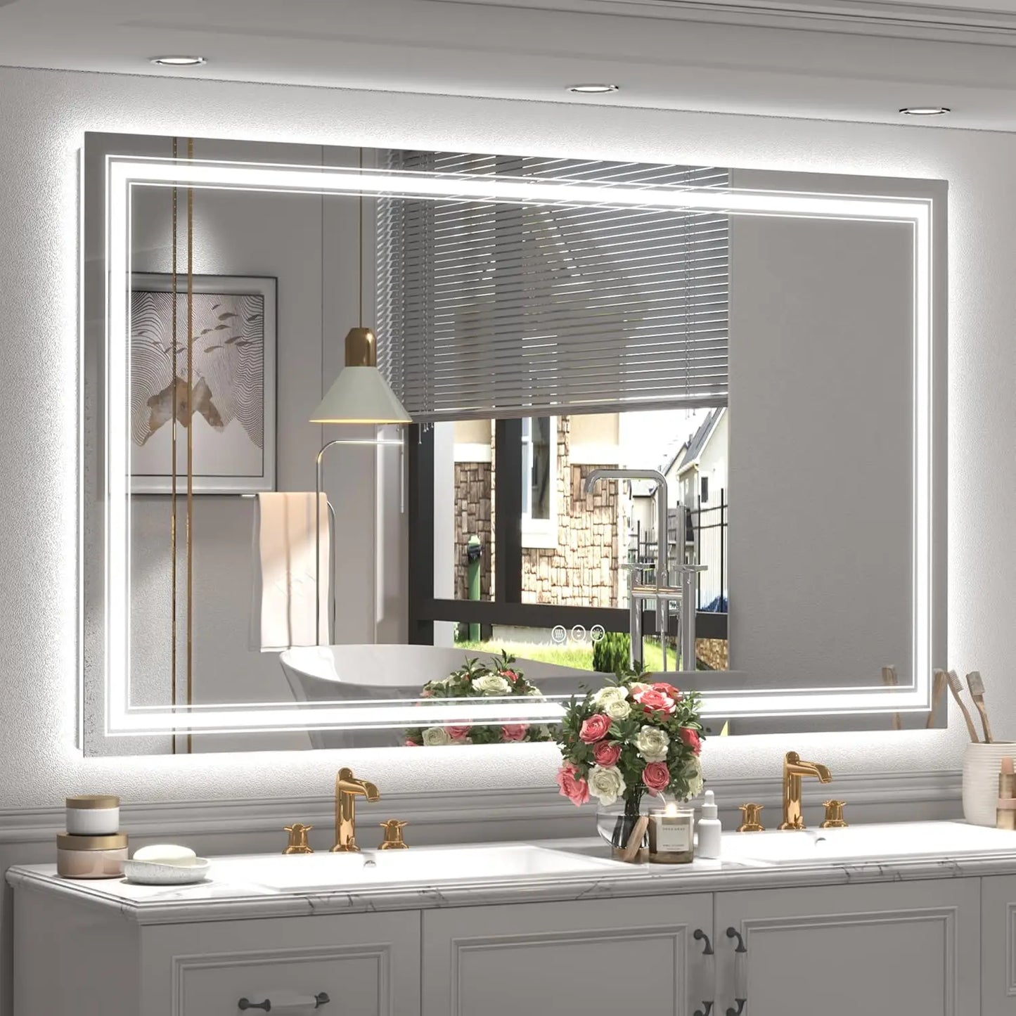 Sh.Kl LED Bathroom Mirror Dimmable Front And Back Lighting