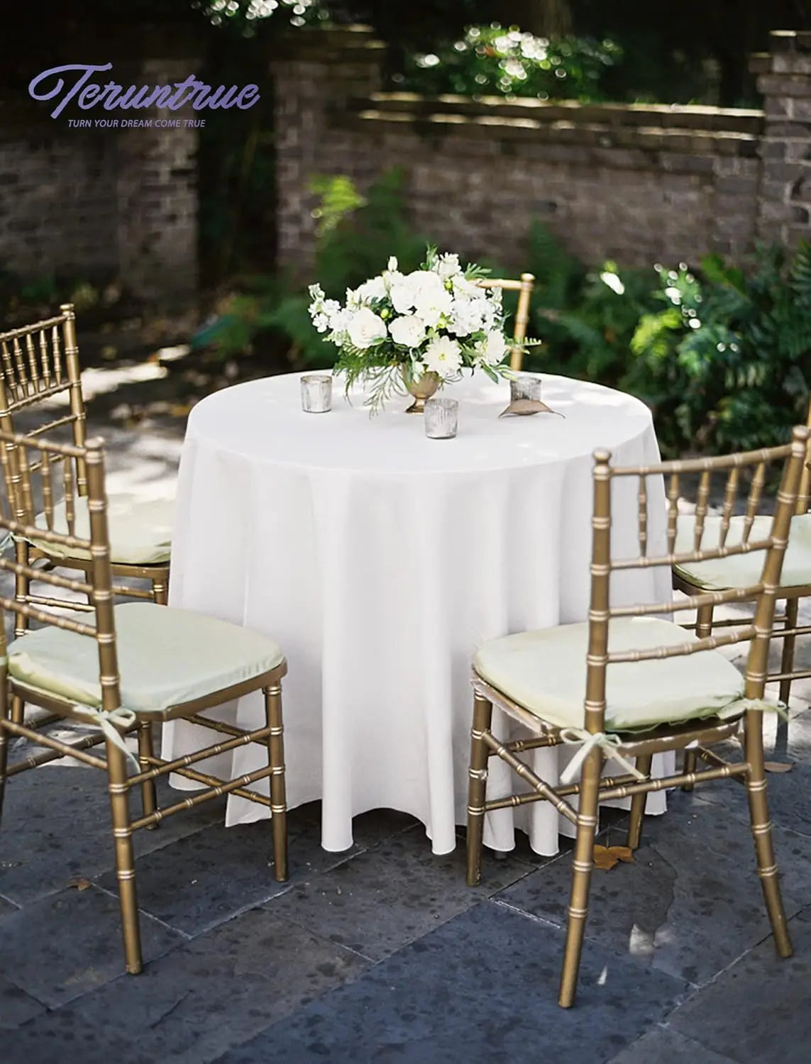 XMSJ 10 Packs Premium Round Tablecloths Washable Polyester