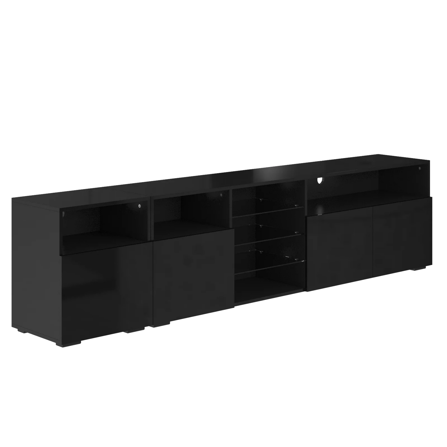 Cheervilla Modern TV Stand High Gloss Adjustable Shelves