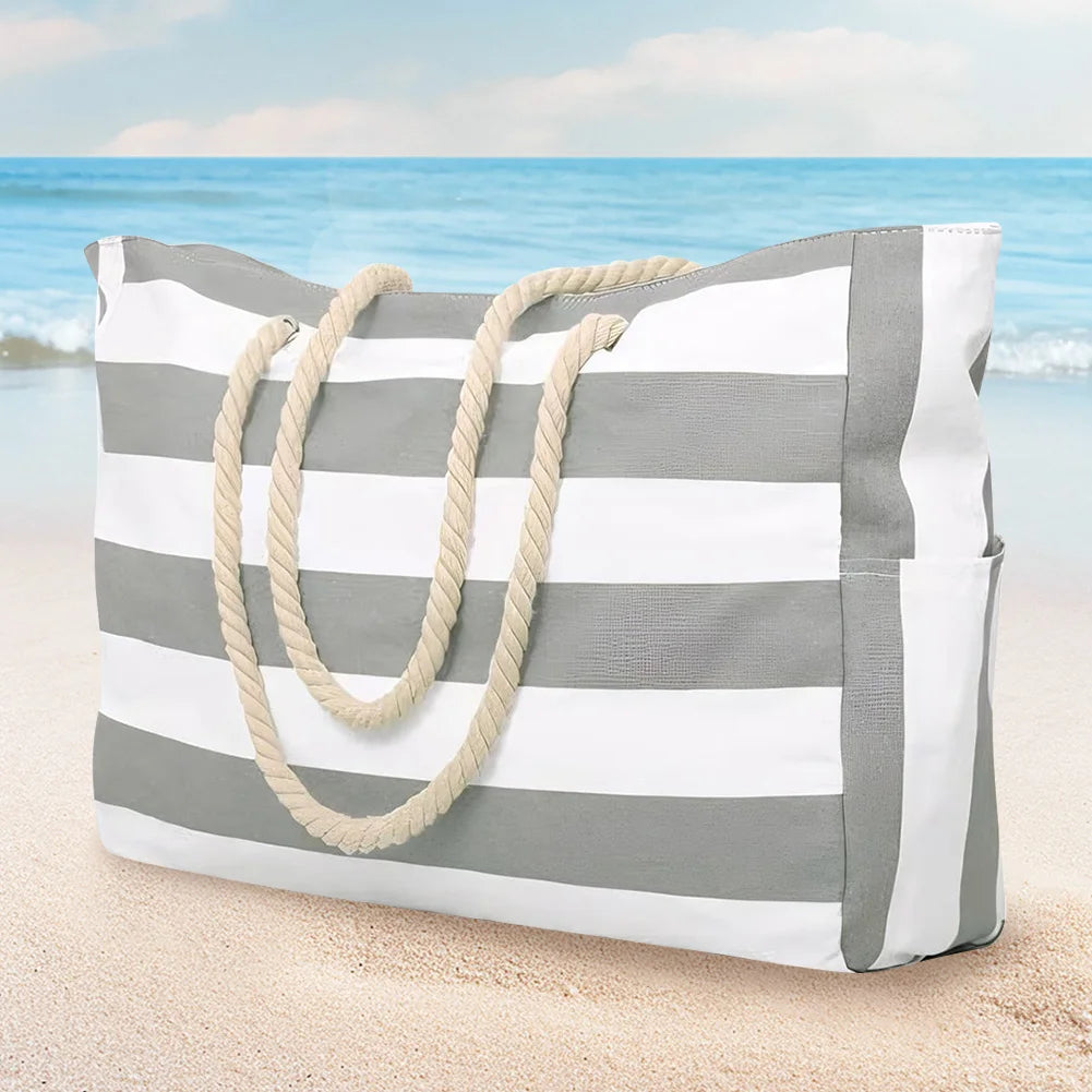 Cheervilla Waterproof Beach Tote Bag for Women with Zipper