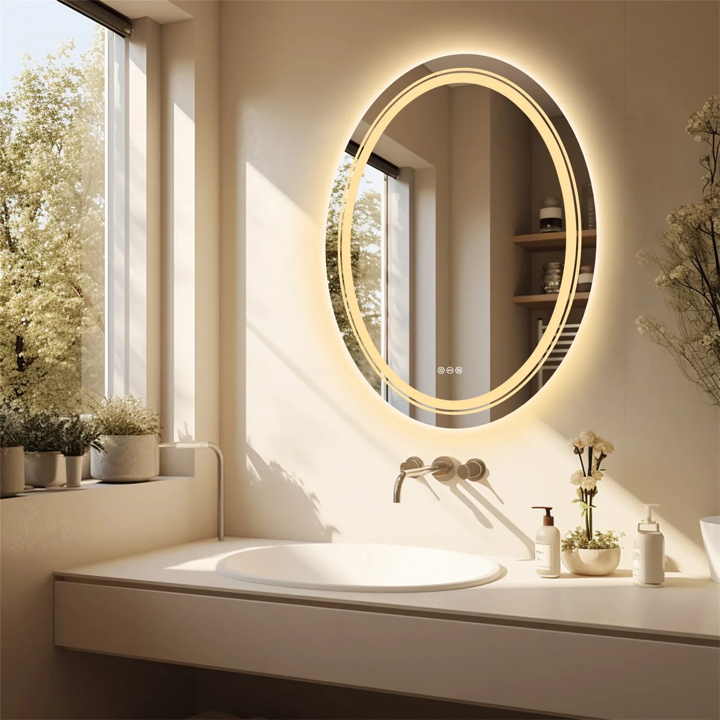 Wisfor Oval LED Vanity Mirror Dimmable Illumination