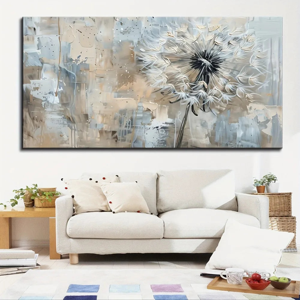 Dandelion Canvas Mural Framed Modern Bedroom Wall Decor